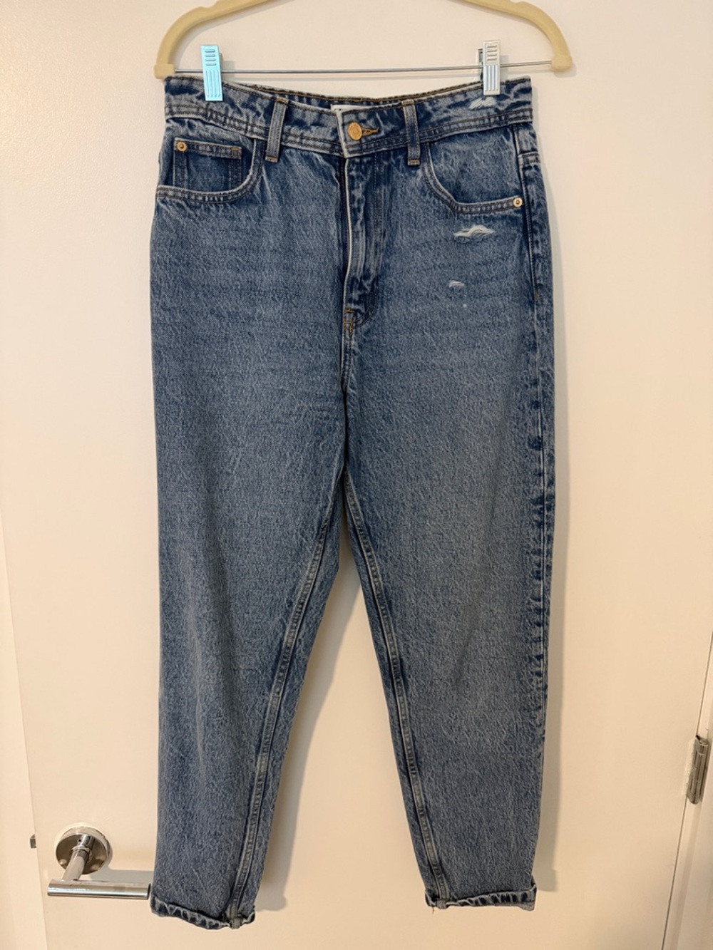 Zara Women's High-Rise Washed Blue Denim Jeans